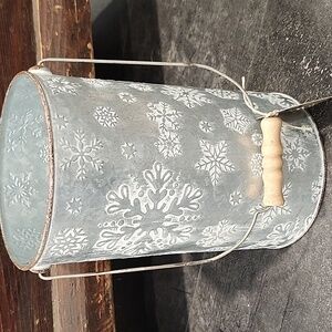 Galvanized Snowflake Pail